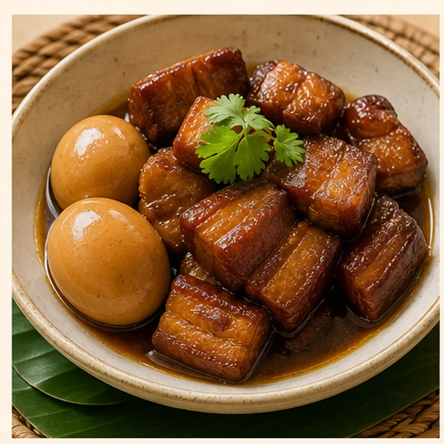 ภาพตัวอย่างเมนูไข่พะโล้หมูสามชั้น