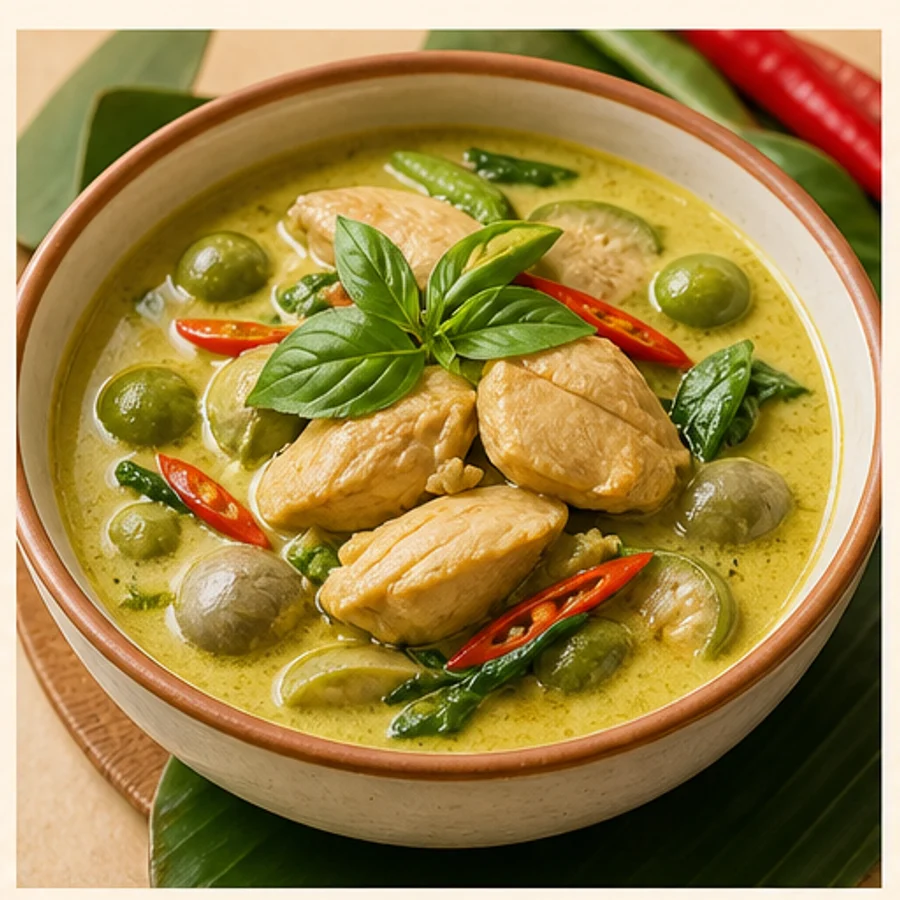 ภาพตัวอย่างเมนูแกงเขียวหวานไก่